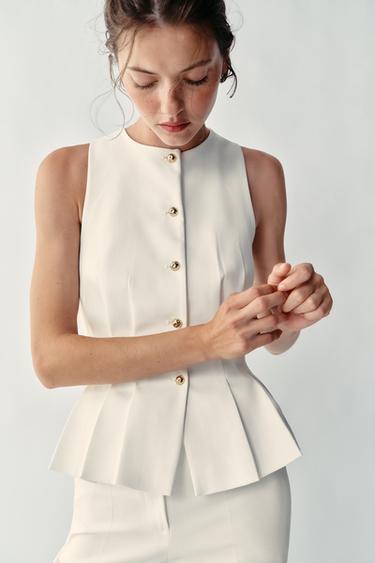 DARTED WAISTCOAT - White by Zara
