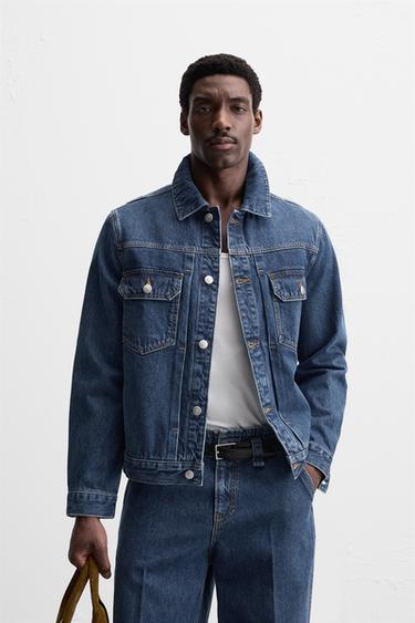 DENIM JACKET WITH POCKETS - Mid-blue by Zara