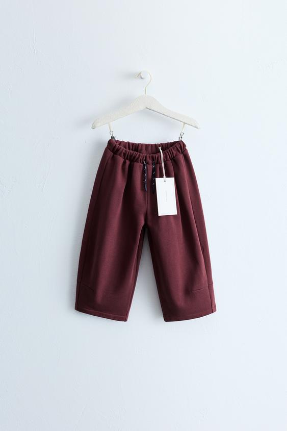 ZARA TIMELESS - PLUSH TROUSERS WITH DRAWSTRINGS - Burgundy by Zara - Image 0