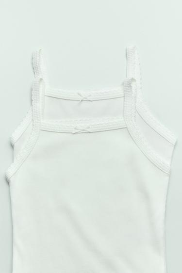 2-PACK OF STRAPPY TOPS - Oyster-white by Zara