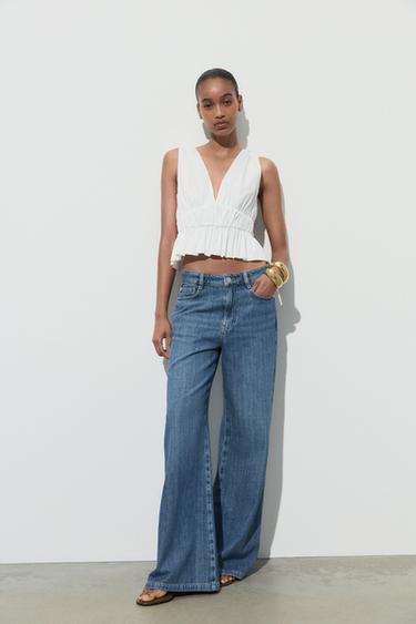 GATHERED SATIN-FINISH TOP - White by Zara - Image 0