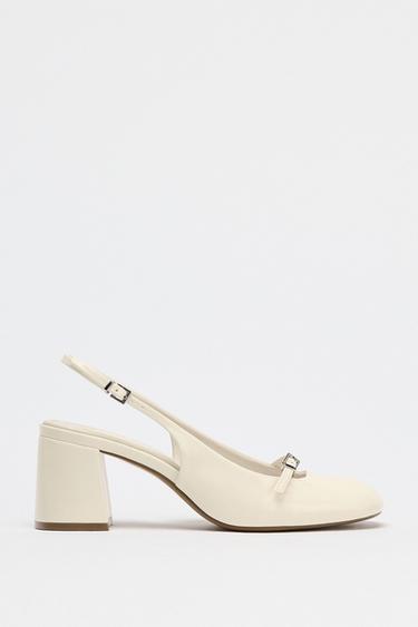 BUCKLED SLINGBACK SHOES - White by Zara