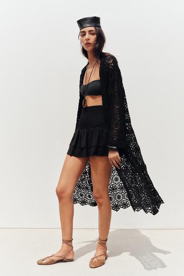 WIDE-WAIST BERMUDA SHORTS WITH RUFFLES - Black by Zara - Image 0