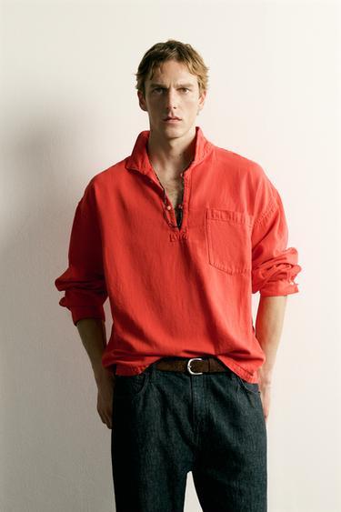 RELAXED FIT POLO SHIRT - Red by Zara