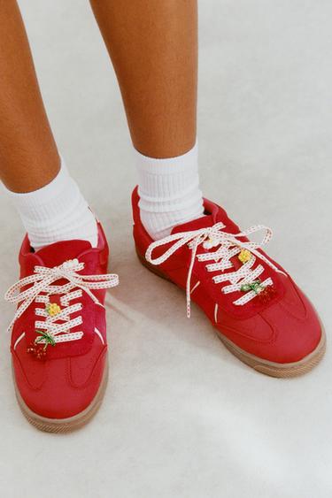 SNEAKERS WITH FRUIT CHARMS - Red by Zara