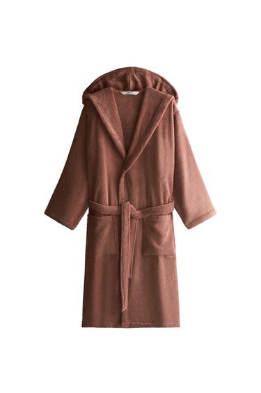EXTRA SOFT HOODED BATHROBE (380 GXM²) - dark russet by Zara