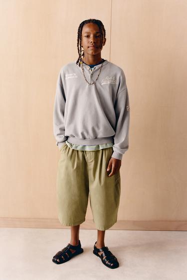 POPLIN BARREL BERMUDA SHORTS - Khaki by Zara