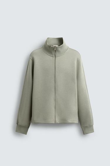 INTERLOCK ZIP-UP SWEATSHIRT - Mint by Zara