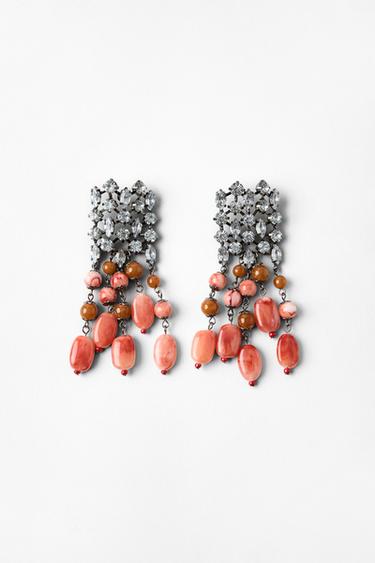 WATERFALL GEMSTONE EARRINGS - Pink by Zara