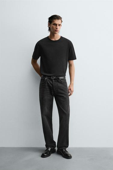 STRAIGHT FIT JEANS - Charcoal by Zara