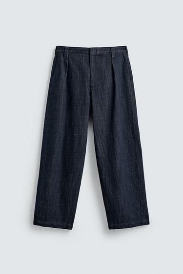 BARREL FIT DENIM CHINOS - Indigo by Zara