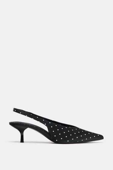 PRINTED SLINGBACK SHOES - Black by Zara