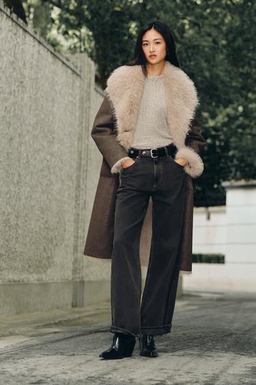 ZW COLLECTION BAGGY MID-WAIST JEANS - Black by Zara