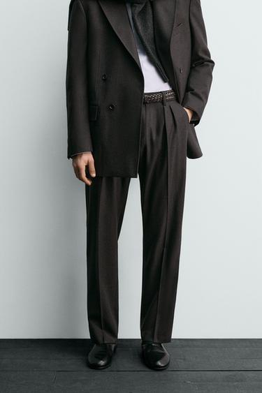 AARON LEVINE X ZARA WOOL SUIT TROUSERS - Brown by Zara