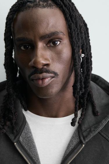 CROPPED FIT HOODIE - Dark anthracite by Zara