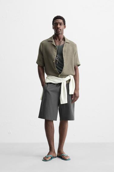 OPEN TEXTURED SHIRT - Mink by Zara - Image 0