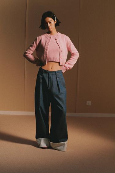 CROPPED WOOL JACKET X AO YES - Light pink by Zara - Image 0