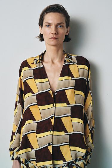 ZW COLLECTION PRINTED SHIRT - Yellow by Zara