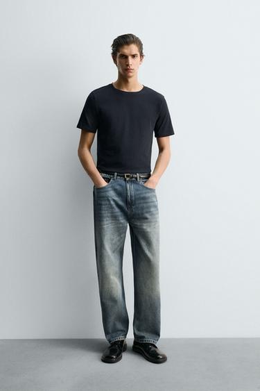 BASIC SLIM FIT T-SHIRT - Navy blue by Zara