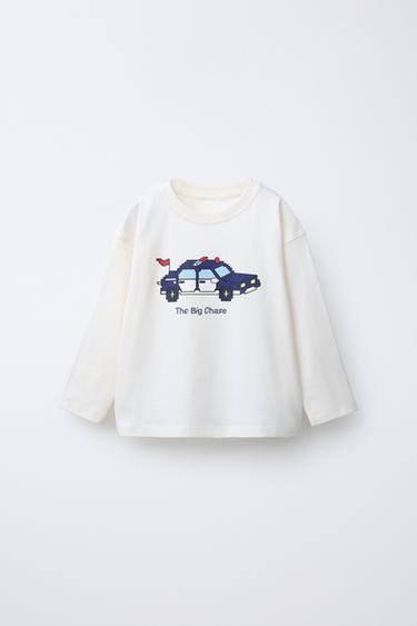 PIXEL VEHICLE PRINT T-SHIRT - Ecru by Zara - Image 0