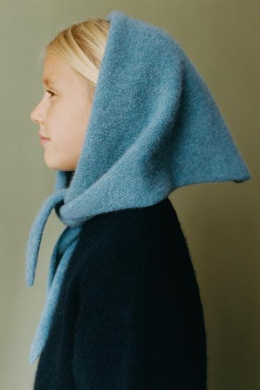 CASHMERE TRIANGULAR SCARF - Blue marl by Zara