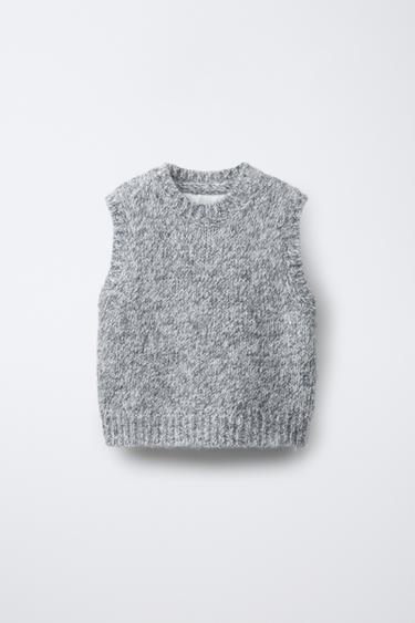KNIT VEST - Grey marl by Zara