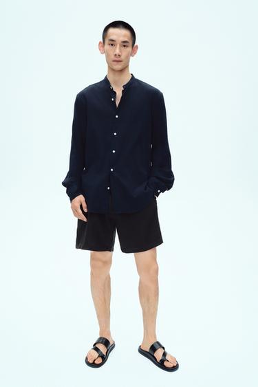 BERMUDA SHORTS LINEN BLEND - Black by Zara