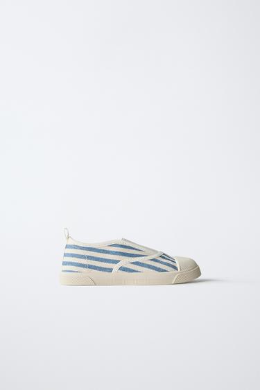 STRIPED COTTON PLIMSOLLS - Blue by Zara - Image 0