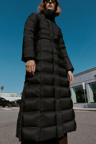 HOODED BELTED WATER-REPELLENT WINDPROOF DOWN PUFFER JACKET - Black by Zara