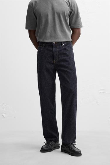 BRUSHED STRAIGHT-LEG JEANS - Blue by Zara
