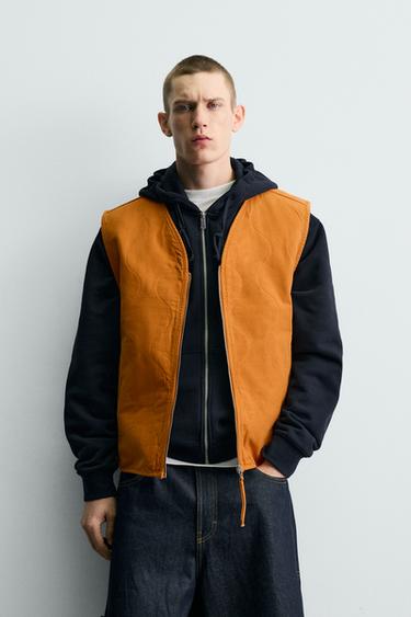 WASHED TOPSTITCHED WAISTCOAT - Orange by Zara