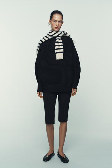 VOLUME TEXTURED KNIT JUMPER - Black by Zara