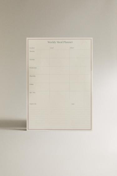 WEEKLY PLANNER MAGNET (45 SHEETS) - Light beige by Zara