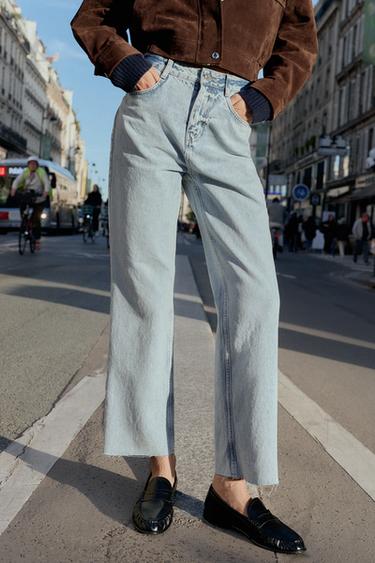 JEANS Z.02 STRAIGHT ANKLE HIGH-WAIST - Light blue by Zara