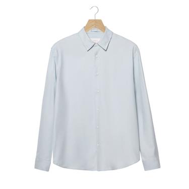 COTTON AND WOOL SHIRT - Sky blue by Zara