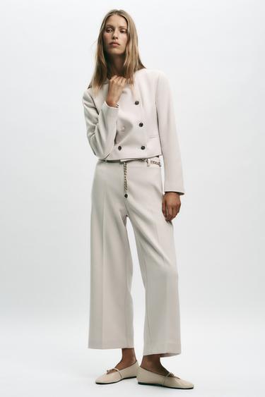 SHORT DOUBLE-BREASTED BLAZER - Ecru by Zara