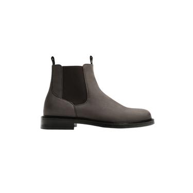 LEATHER CHELSEA BOOTS - Grey by Zara
