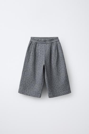 FLORAL TEXTURED CULOTTES - Greyish by Zara