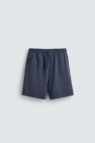 WASHED BASIC JOGGER BERMUDA SHORTS - Bluish by Zara