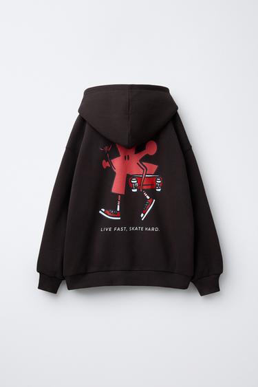 PRINTED HOODIE - chocolate by Zara