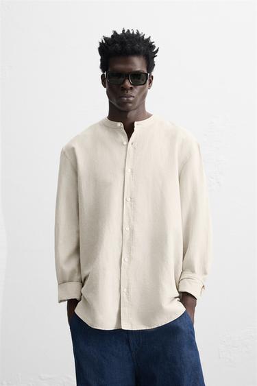 COTTON - LINEN SHIRT - Light beige by Zara
