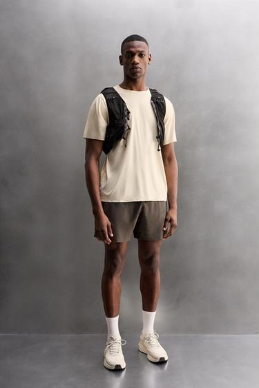 COLOUR BLOCK RUNNING SHORTS - Brown by Zara - Image 0