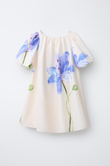 FLORAL PRINT DRESS - Ecru by Zara