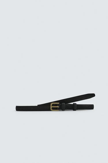 LIMITED EDITION SPLIT SUEDE LEATHER BELT - Black by Zara