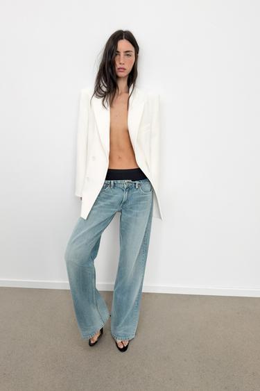 OVERSIZED DOUBLE-BREASTED BLAZER - Oyster-white by Zara