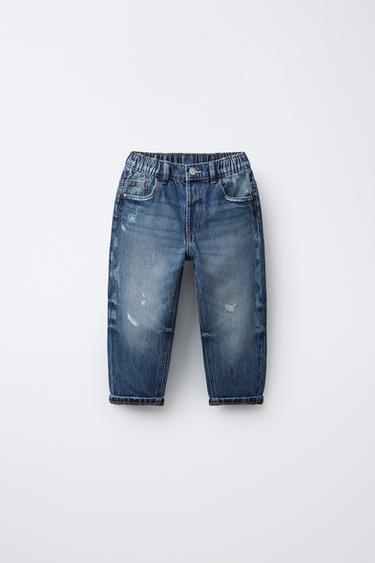 RIPPED BAGGY JEANS - Blue by Zara