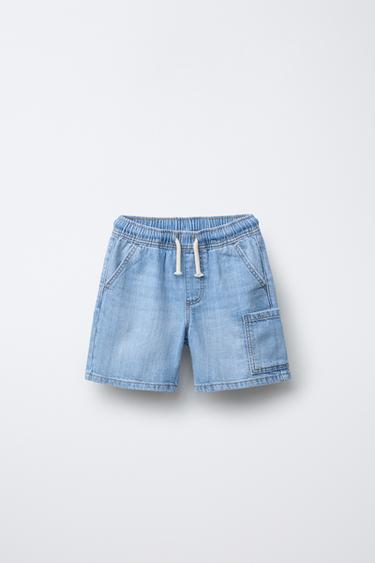 LOOSE-FITTING DENIM BERMUDA SHORTS - Light blue by Zara