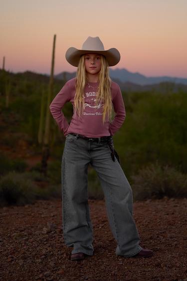 COWGIRL SLOGAN T-SHIRT - Dark pink by Zara