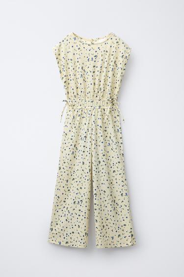 TEXTURED PRINT LONG JUMPSUIT - Yellow by Zara