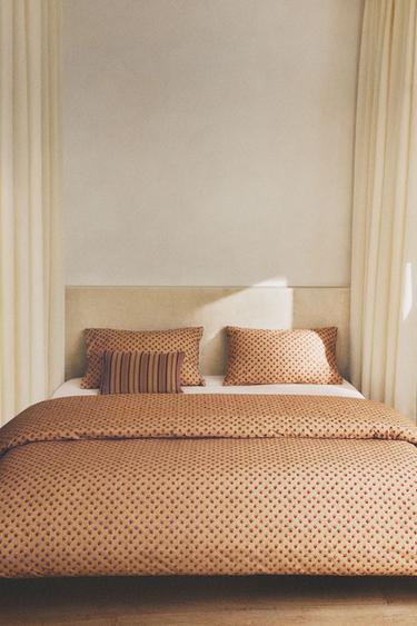 STRAWBERRY PERCALE DUVET COVER | KATHARINE POLE - Beige by Zara